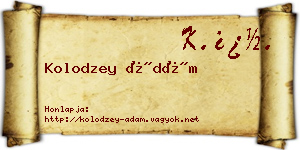 Kolodzey Ádám névjegykártya